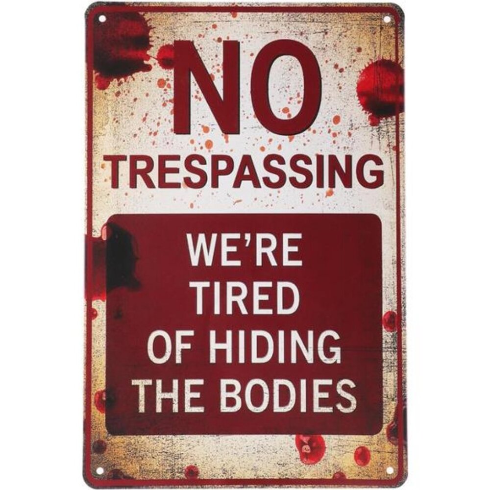 Metal Tin Sign for Outdoor Vintage No Trespassing 7.8x11.8in